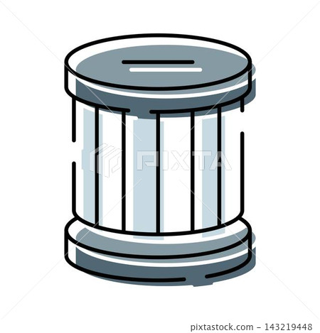 Classic column building financial savings box concept 143219448