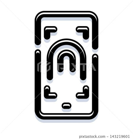 Smartphone biometric security icon accessing digital device Smartphone biometric security icon accessing digital device 143219601