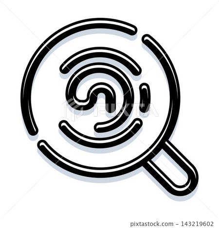 Magnifying glass and at symbol for email search Magnifying glass and at symbol for email search 143219602