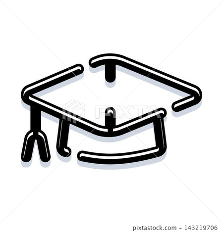 Graduation cap line drawing academic achievement icon Graduation cap line drawing academic achievement icon 143219706