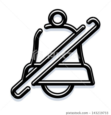 Silent bell icon indicating no sound notification Silent bell icon indicating no sound notification 143219733