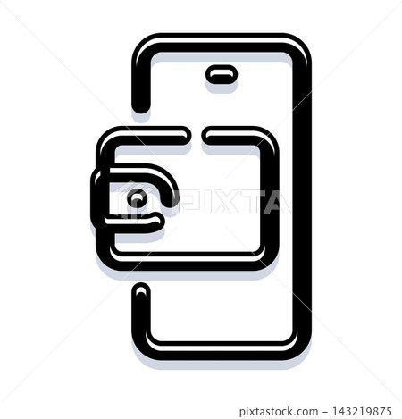 Mobile wallet icon on smartphone for digital payment Mobile wallet icon on smartphone for digital payment 143219875