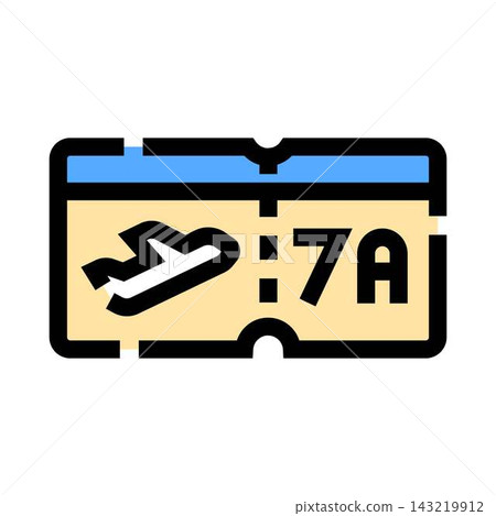 Flight ticket icon for international air travel booking Flight ticket icon for international air travel booking 143219912