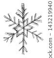 Roughly hand-drawn snowflake line art 143219940