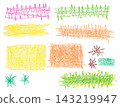 Colored pencil hand-drawn hatching, grass, and fill set (transparent) 143219947