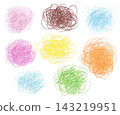 A set of circles colored with colored pencils (transparent) 143219951