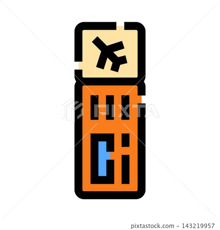 Airport boarding pass icon for airline travel booking Airport boarding pass icon for airline travel booking 143219957