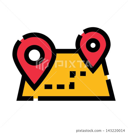 Navigation app showing travel route between locations 143220014