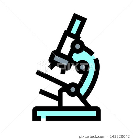 Lab microscope studying scientific research and biology icon 143220042