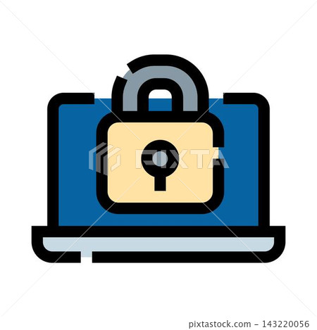 Laptop with padlock representing data privacy and cybersecurity Laptop with padlock representing data privacy and cybersecurity 143220056