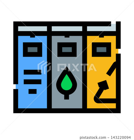 Waste sorting bins for recycling and environmental care 143220094