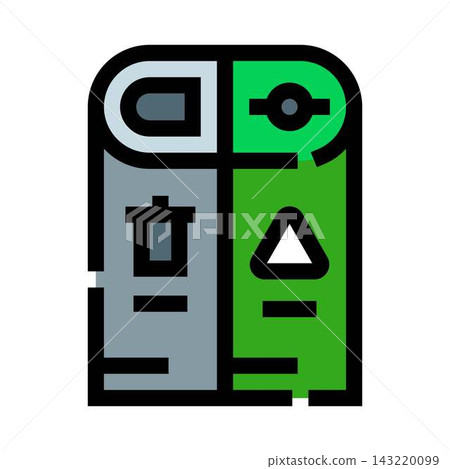 Recycling bin separating trash for environmental sustainability Recycling bin separating trash for environmental sustainability 143220099