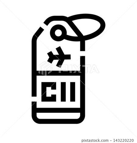 Luggage tag icon for travel and tourism Luggage tag icon for travel and tourism 143220220