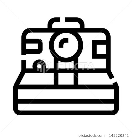 Instant film camera line art icon for nostalgia Instant film camera line art icon for nostalgia 143220241