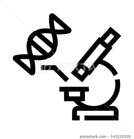 Dna molecule under microscope analyzing genetics research 143220326