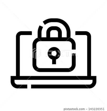 Laptop with padlock representing cybersecurity and data protection Laptop with padlock representing cybersecurity and data protection 143220351