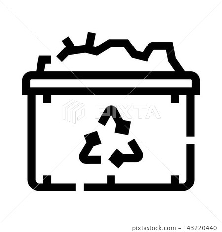 Recycle bin overflowing with waste icon illustration Recycle bin overflowing with waste icon illustration 143220440