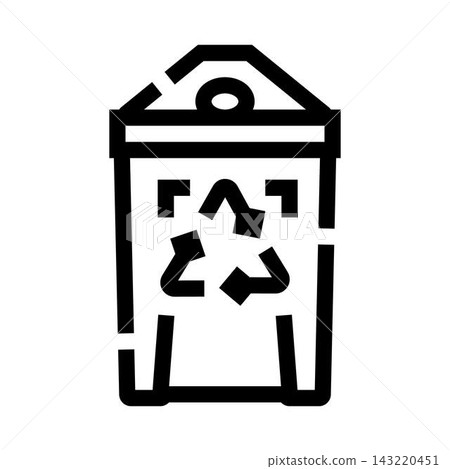 Recycling bin line icon for environmental waste disposal Recycling bin line icon for environmental waste disposal 143220451