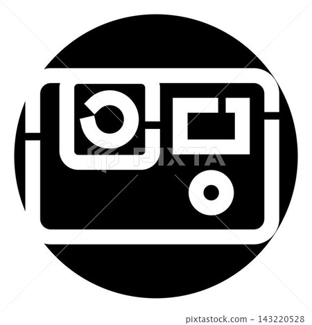 Action camera icon representing active adventure recording technology Action camera icon representing active adventure recording technology 143220528