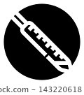Medical syringe injecting liquid into body icon 143220618