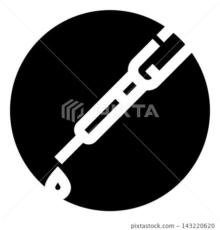 Syringe dispensing a medical fluid drop icon 143220620