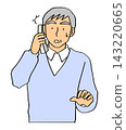Elderly man surprised on the phone 143220665