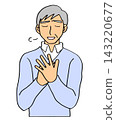 Elderly man feels relieved 143220677