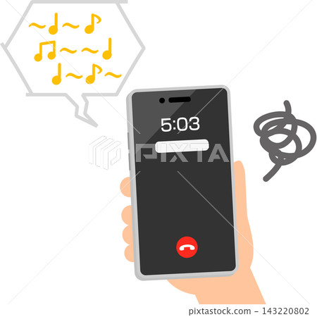 Music is playing on the smartphone while a call is on hold. Music is playing on the smartphone while a call is on hold. 143220802