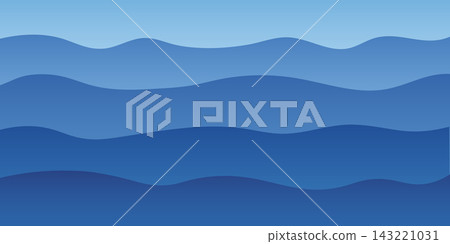 Abstract blue gradient background with smooth layered ocean waves. Vector Abstract blue gradient background with smooth layered ocean waves. Vector 143221031