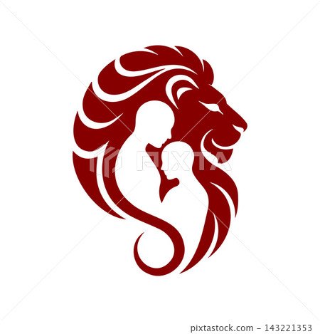 Durga Puja Lion Mother Child Safety Concept Durga Puja Lion Mother Child Safety Concept 143221353