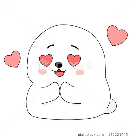 Cute white character in love with floating hearts happy element sticker print visual graphic clipart artwork design icon illustration Cute white character in love with floating hearts happy element sticker print visual graphic clipart artwork design icon illustration 143221445