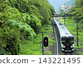 An E257 series 5500 series train travels through Yamakita in the late summer rain. 143221495
