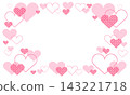 A cute frame full of pink hearts 143221718