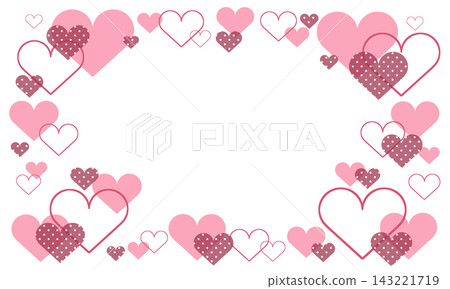 A cute frame full of red hearts. A cute frame full of red hearts. 143221719