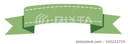 Pastel green curved ribbon banner decorative label element sticker print visual graphic clipart artwork design icon illustration 143221724