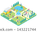 Isometric illustrations of people spending time in a park 143221744