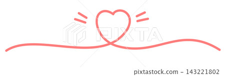 Pastel pink heart line divider decorative border element sticker print visual graphic clipart artwork design icon illustration Pastel pink heart line divider decorative border element sticker print visual graphic clipart artwork design icon illustration 143221802