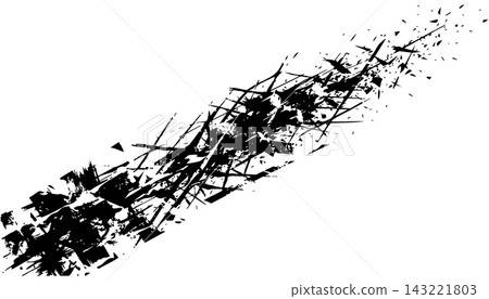 Abstract Black Grunge Ink Splatter Scratch Texture with Diagonal Debris on White Background Abstract Black Grunge Ink Splatter Scratch Texture with Diagonal Debris on White Background 143221803