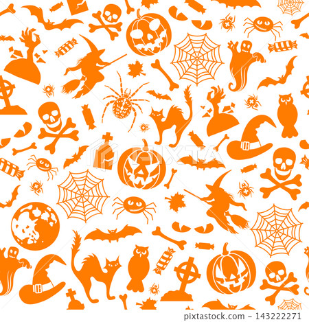 Seamless Halloween Pattern Seamless Halloween Pattern 143222271