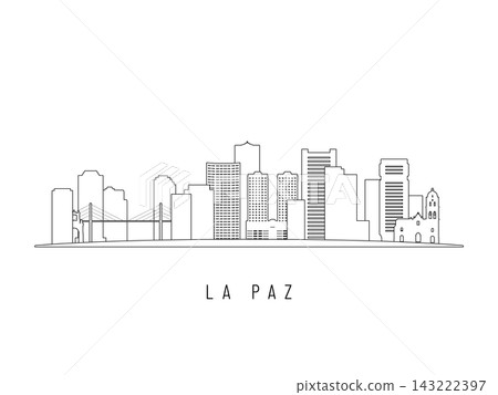 Detailed La Paz skyline vector illustration. 143222397