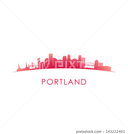 Portland skyline silhouette. Portland skyline silhouette. 143222401