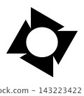 A simple black and white spotlight illustration on a transparent background. 143223422