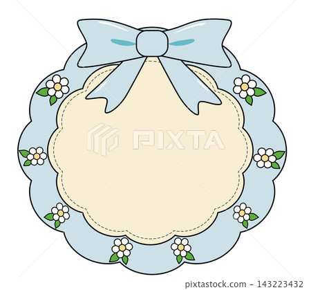 Pastel blue frilled frame with blue bow cute lace border element sticker print visual graphic clipart artwork design icon illustration Pastel blue frilled frame with blue bow cute lace border element sticker print visual graphic clipart artwork design icon illustration 143223432