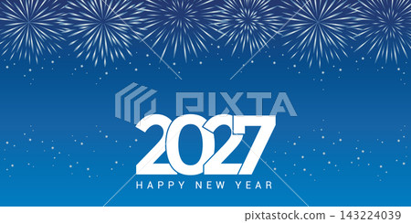 2027 happy new year fireworks celebration background vector illustration 2027 happy new year fireworks celebration background vector illustration 143224039