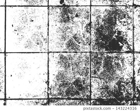 Cracked tile grid, architectural grunge texture Cracked tile grid, architectural grunge texture 143224316