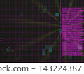 Grid-like cyberspace and data display background 143224387