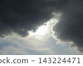 Sunlight shining through the cloudy sky 143224471