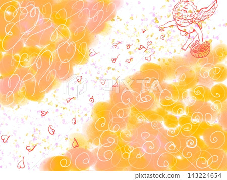 Angel and cute heart background Angel and cute heart background 143224654