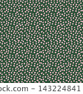 Seamless pattern with hand drawn irregular pink dots on dark green background. Abstract cute spotted texture vector illustration for fabric textile print, wrapping paper, and retro wallpaper design. 143224841