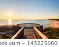 Onkaparinga River Mouth Viewpoint Overlooking Port Noarlunga Beach at Sunset, South Australia 143225060